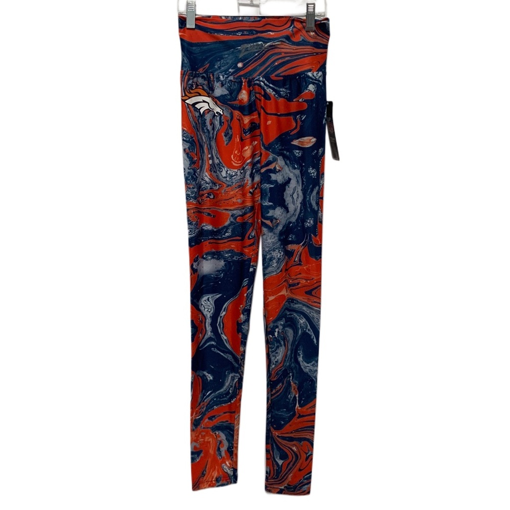 Majestic NFL Denver Broncos Blue Orange Tie Dye Leggings